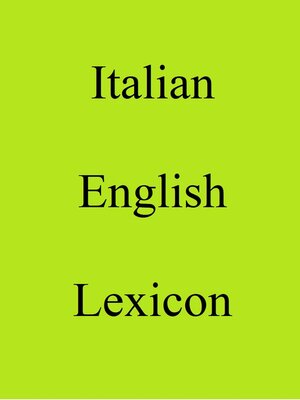 cover image of Italian English Lexicon